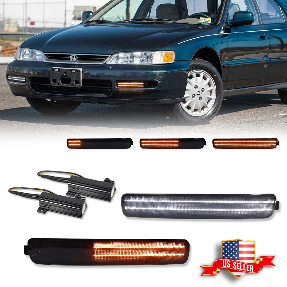 2X Smoke Switchback LED Signal Lights for Honda Accord (1996–1997)