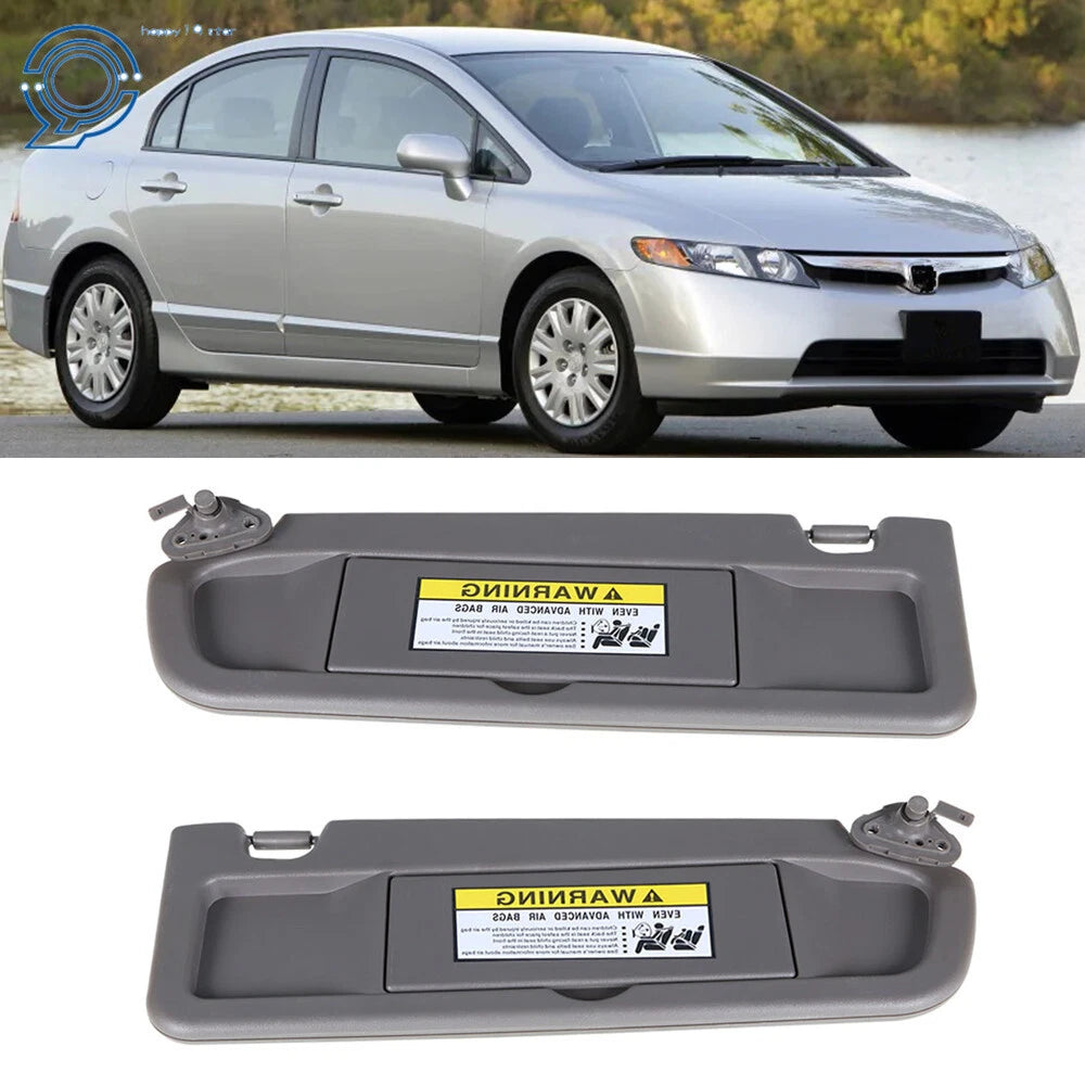 Set of 2 Sun Visors for Honda Civic (2006–2011) Dark Atlas Grey