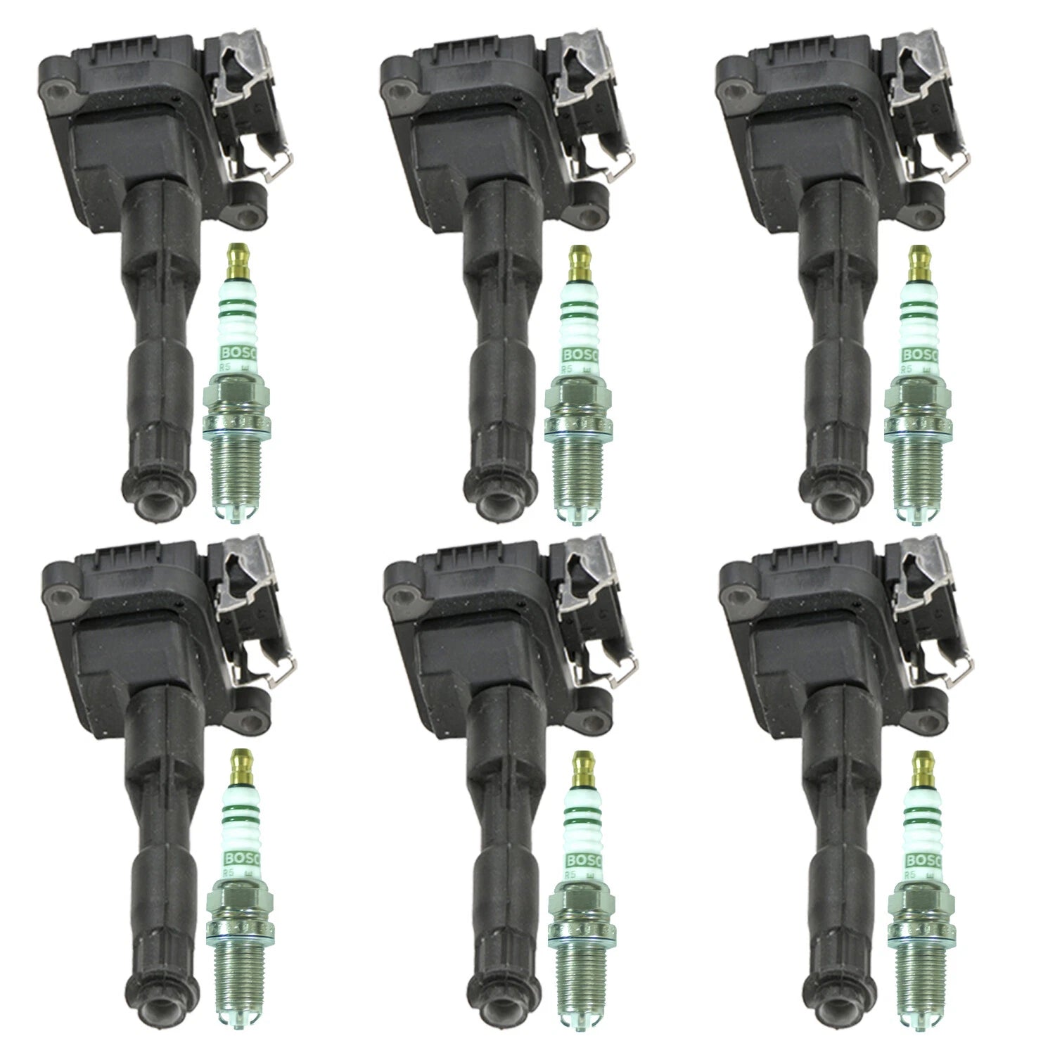 Set of 6 Bosch Ignition Coils & Nickel Spark Plugs for BMW E36 M3 Z3 (1992–1999)