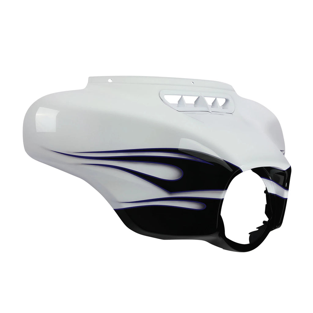 Outer Fairing for Harley FLHT FLHX (2014–2023) White Amethyst Black Licorice Flames