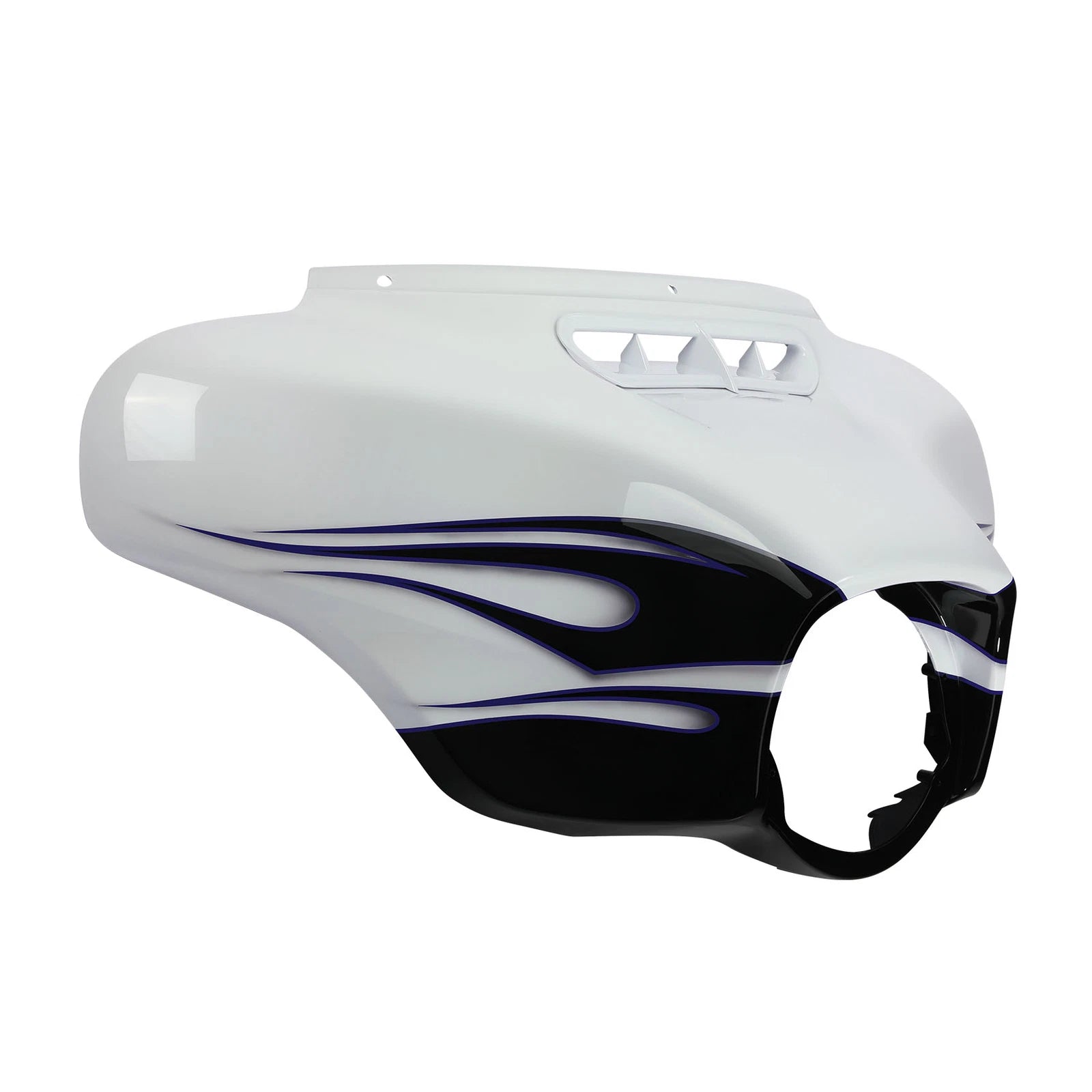 Outer Fairing for Harley FLHT FLHX (2014–2023) White Amethyst Black Licorice Flames