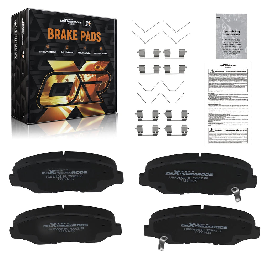 Set of 4 Front Ceramic Brake Pads for Honda Civic Si 2.4L (2012–2021) P914