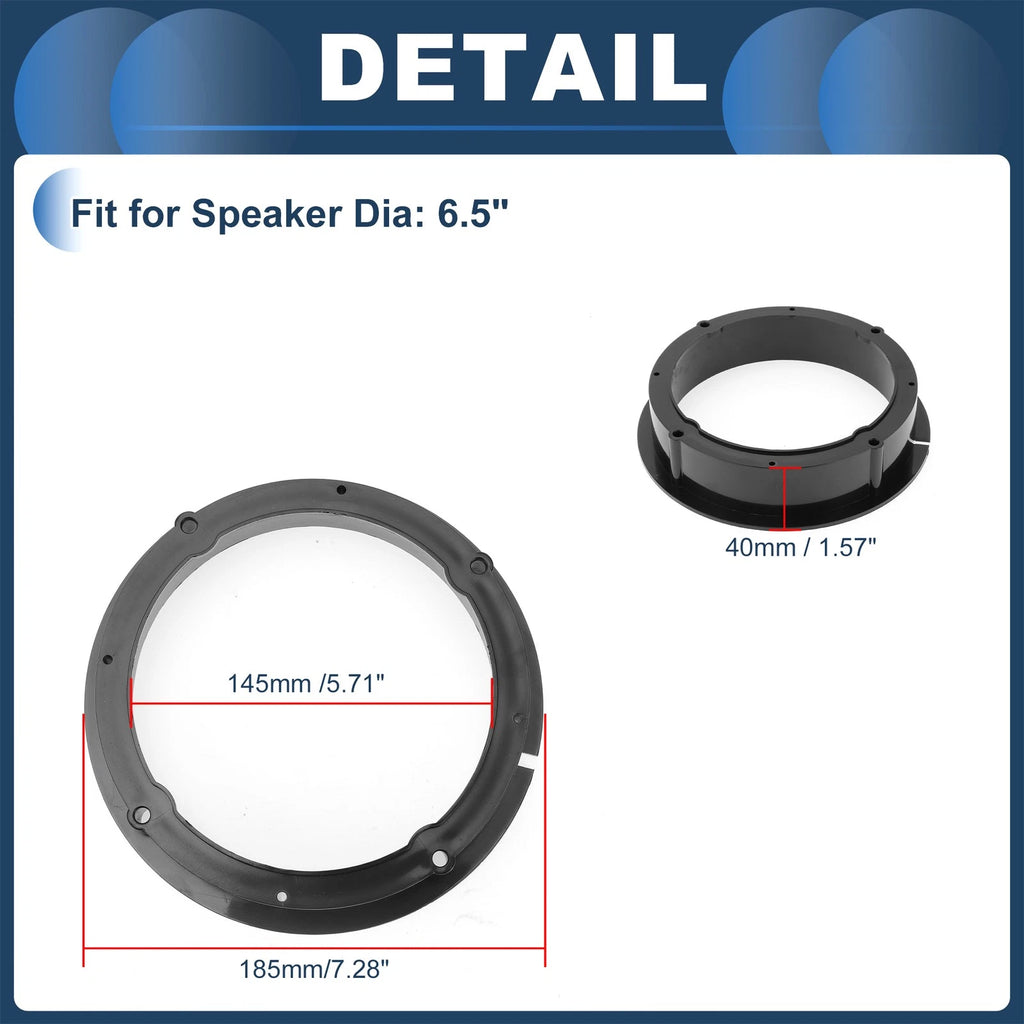 2X Speaker Spacer Ring Adaptor for Volkswagen 6.5" 
