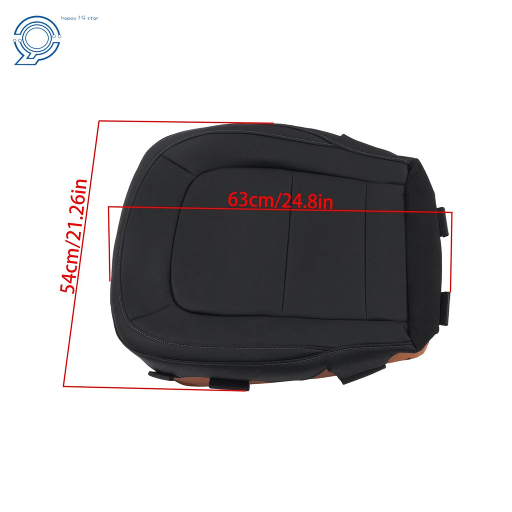 Black Leather Driver Bottom Seat Cover for Chevy Colorado Canyon (2015-2022)