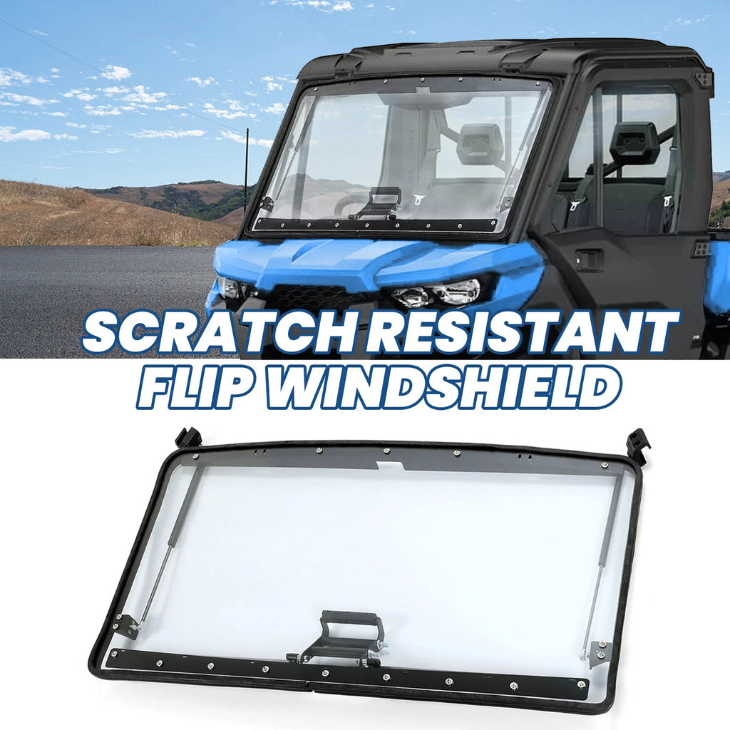 3X Scratch Resistant Flip Windshield for Can-Am Defender (2016–2024)