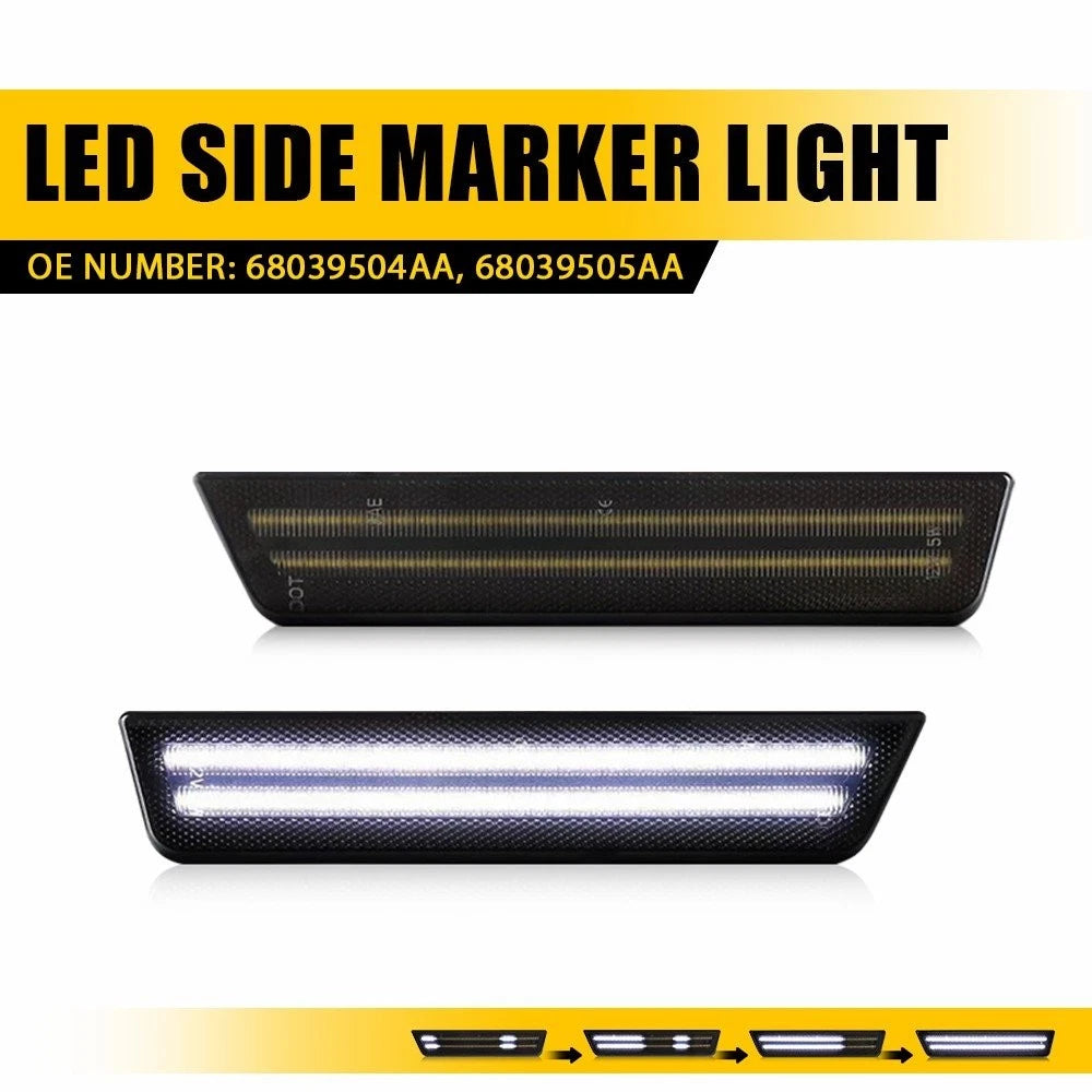 Smoked Lens LED Rear Bumper Side Marker Light for Dodge Challenger (2008–2014)