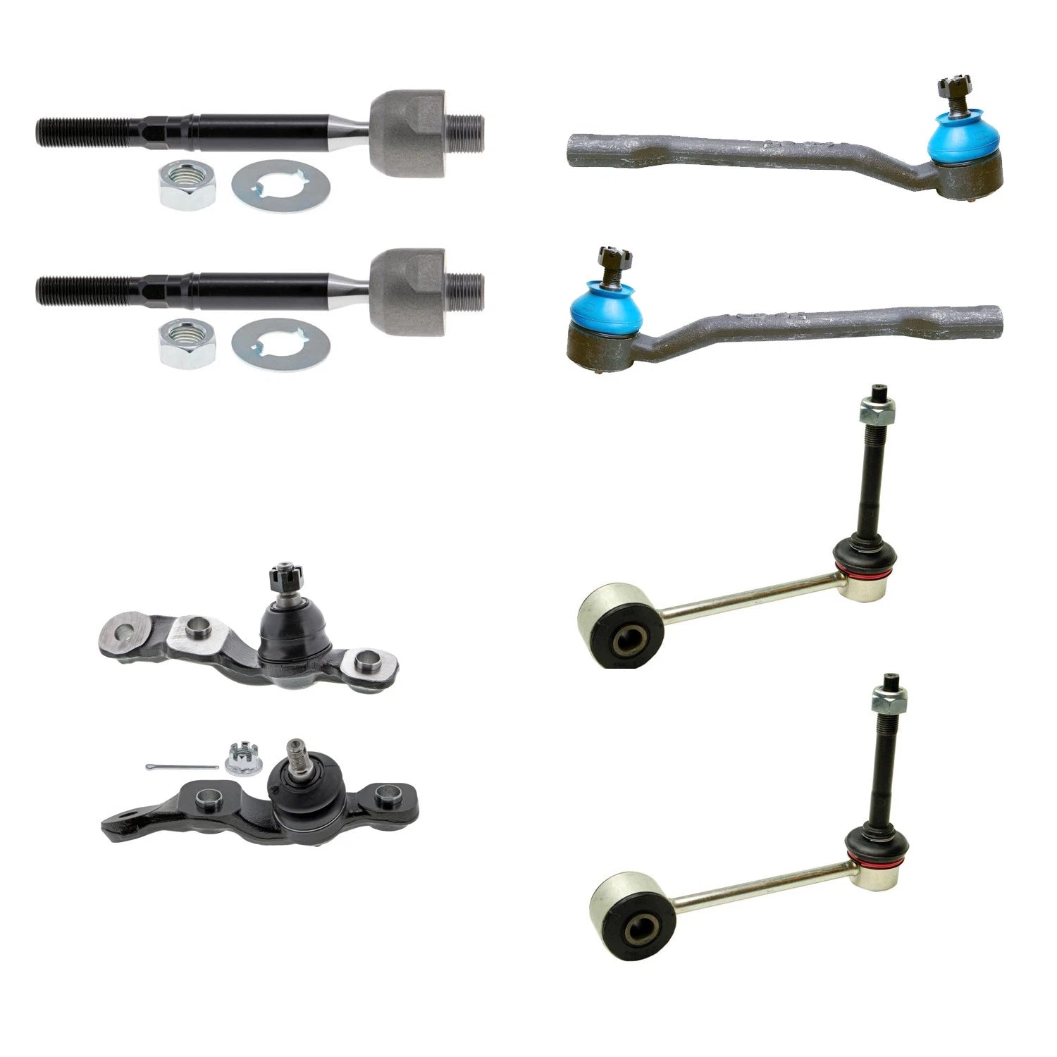 Set of 4 Tie Rod Ends & Sway Bar Links for Lexus LS430 (2001–2006)