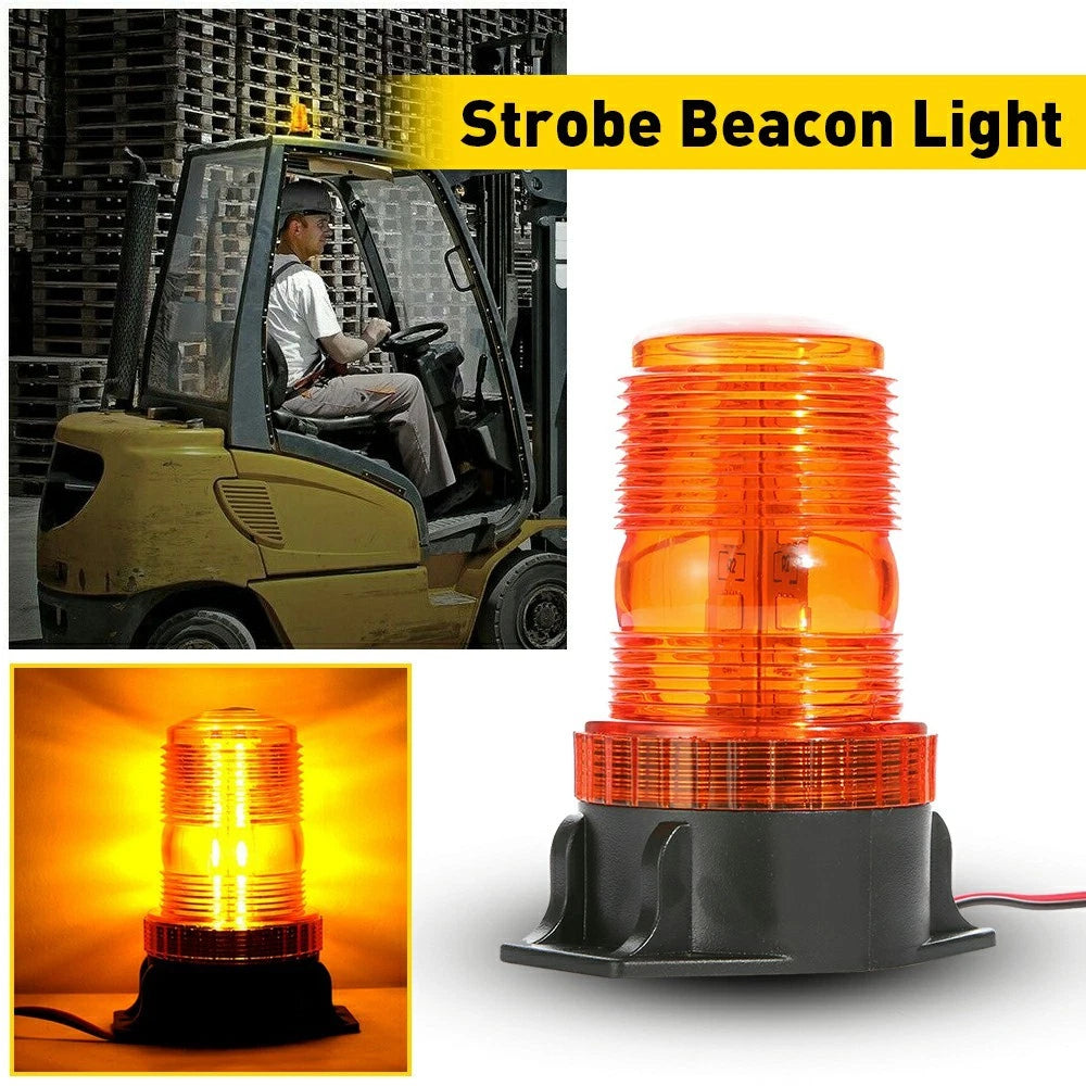 30-LED Yellow Amber LED Strobe Beacon Light for Forklift/Car/Truck (N/A)