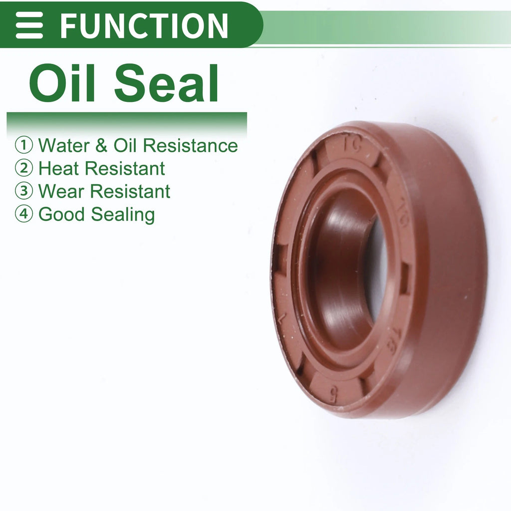 Set of 5 Oil Seal Ring 10x18x5mm for Rotary Shaft (Fluorine Rubber)