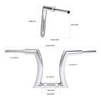 2X 14/16/18/20'' Rise 2'' Ape Hanger Handlebar for Harley Sportster