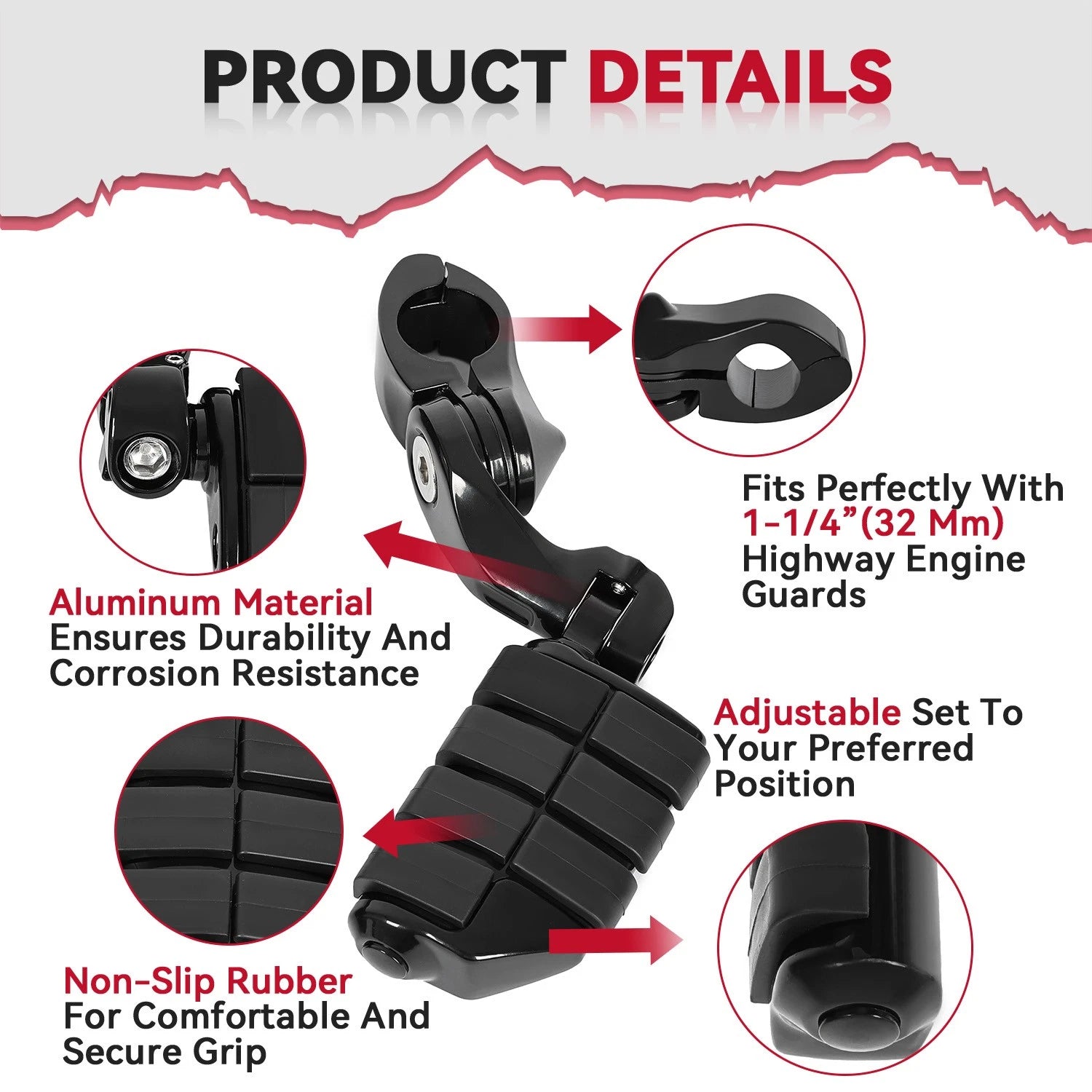 32mm Highway Foot Pegs for Harley Davidson Touring (2014-2023)