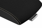 Console Lid Armrest Cover for Ford Flex (2009–2019) Carbon Fiber Beige Stitch