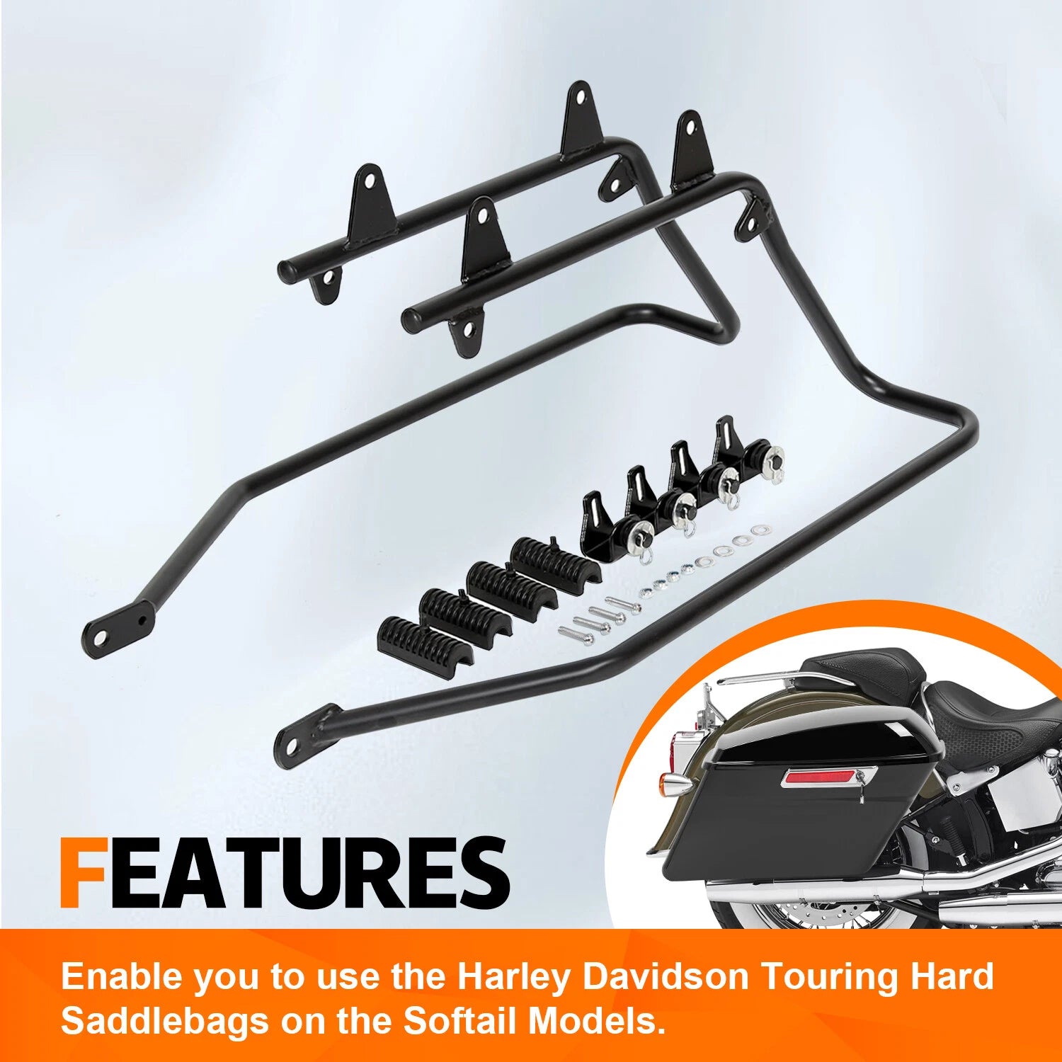 Saddle Bag Conversion Bracket for Harley Softail Fatboy (1984–2017)