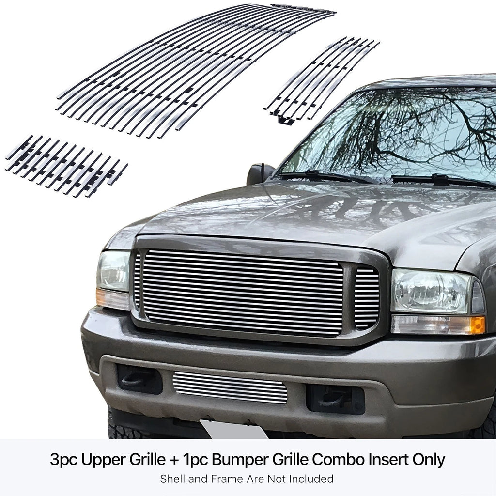 Stainless Chrome Grille Insert Combo for Ford F-250/350 (1999-2004)