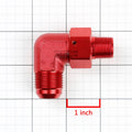 10AN AN10 90 Degree Male to 3/8"-18 NPT Fitting Adapter - Red Aluminum Anodized