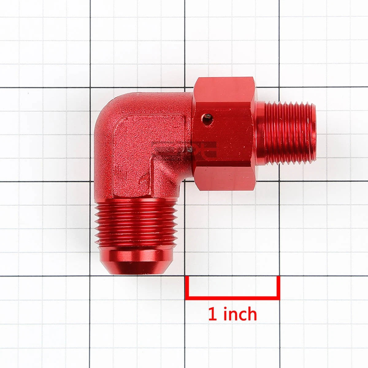 10AN AN10 90 Degree Male to 3/8"-18 NPT Fitting Adapter - Red Aluminum Anodized