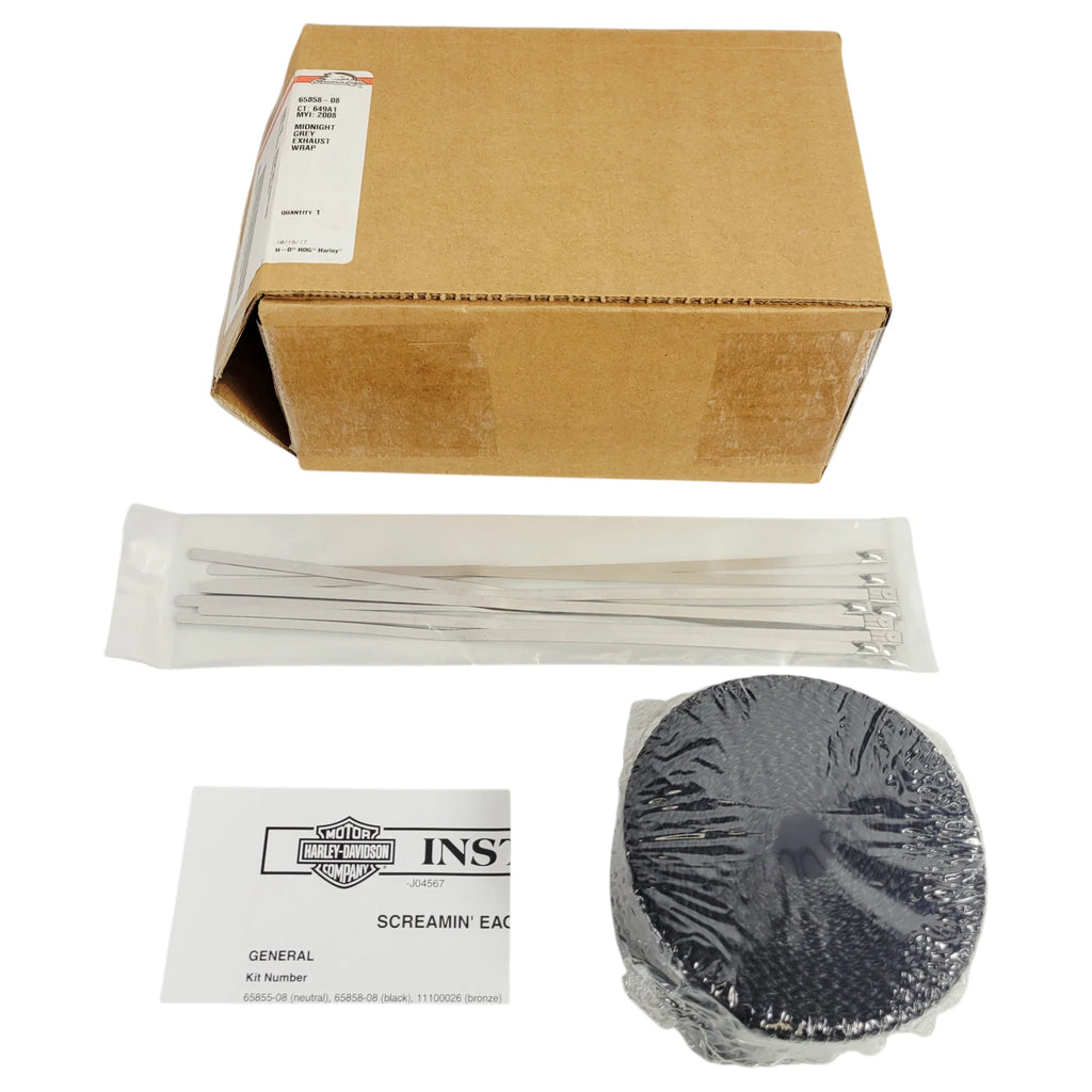 Exhaust Wrap Kit for Harley (2008) - Midnight Grey 65858-08