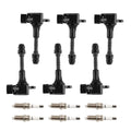 Set of 6 Ignition Coil Pack and Iridium Spark Plugs for Nissan Frontier (2005–2006)