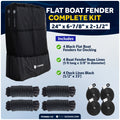 4-Pack Black Flat Boat Fender Kit 24" x 6-7/8" x 2-1/2"