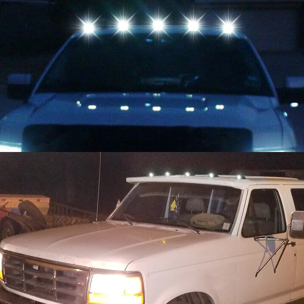Set of 4 Smoke LED Cab Marker Roof Lights for Ford F150 F250 F350 (1980–1997)
