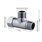 T Connector Water Valve Diverter Brass Chrome G1/2 for Universal