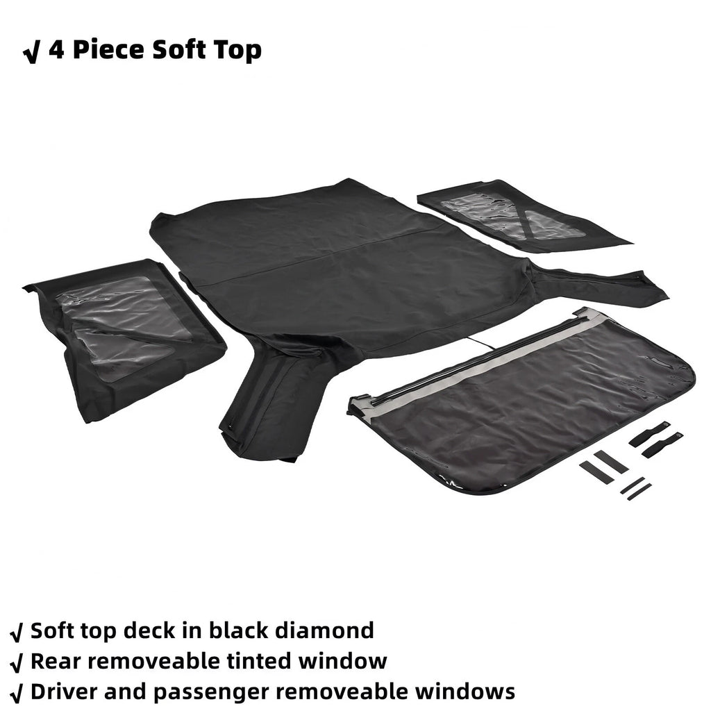 Replacement Tinted Windows & Soft Top for Jeep Wrangler JK (2010–2018)