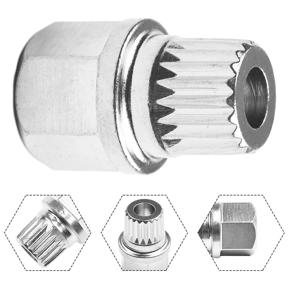 Wheel Lock Lug Nut for (1pc, Rustproof Silver Tone)