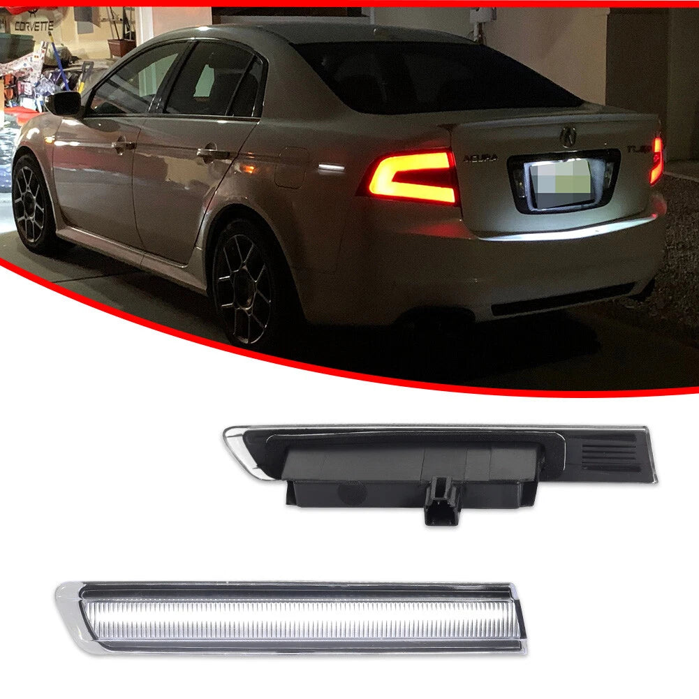 Set of 2 Clear Lens White LED Rear Side Marker Lights for Acura TL (2004–2008)