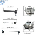 Front Wheel Bearing Hub, Sway Bar End Link, Tie Rod for Nissan Altima (2007–2013)