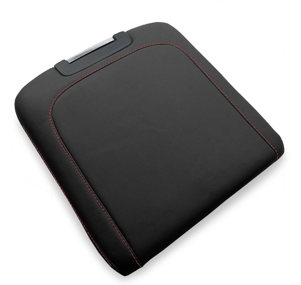 Leather Console Armrest Jump Seat for Dodge Ram (2013–2018) Red Stitch