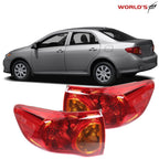 Set of 2 Outer Tail Lights for Toyota Corolla (2009–2010) Red Halogen