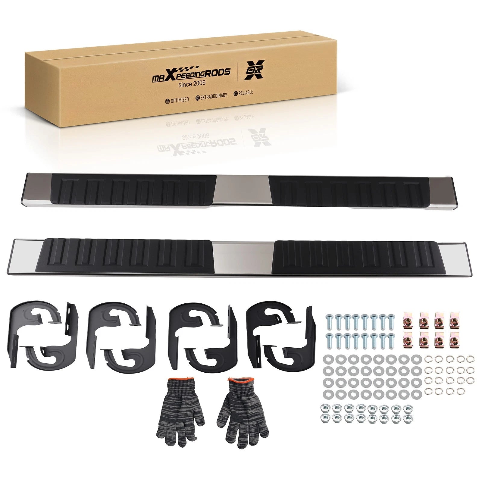 Set of 2 Anti-Slip Nerf Bars for Ford F-150 Crew Cab (2009–2014)