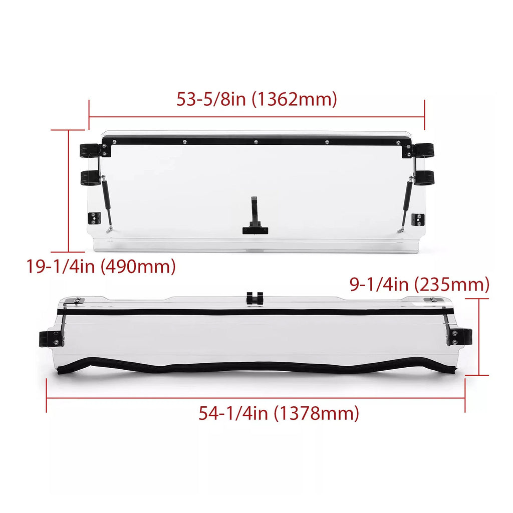 Folding Flip Windshield Scratch Resistant for Kawasaki Teryx 4 800/4 S (2016–2023)