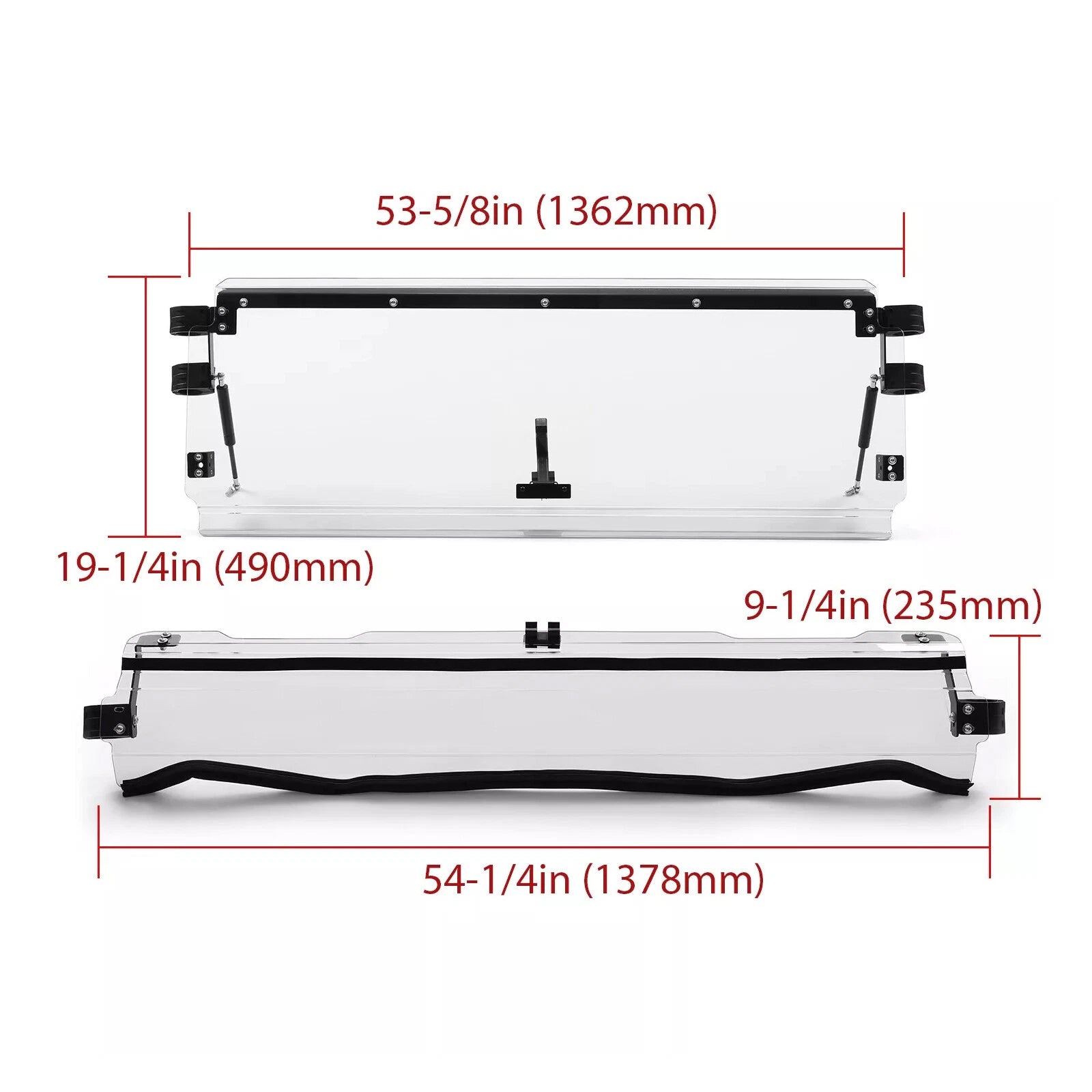 Folding Flip Windshield Scratch Resistant for Kawasaki Teryx 4 800/4 S (2016–2023)