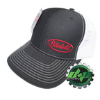 Black Baseball Cap with White Mesh Logo for Peterbilt Trucks