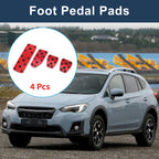 Set of 4 Manual Transmission Foot Accelerator Pedal Covers for Subaru XV (2018–2021) Red
