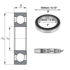 Deep Groove Ball Bearing P5 75x105x16mm for Scooter Skateboard (1 Pc)