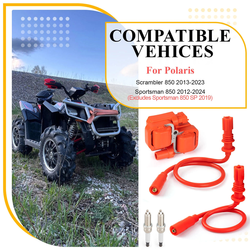 Ignition Coil Spark Plug Wire Cap for Polaris Scrambler Sportsman 850 (2012–2024)