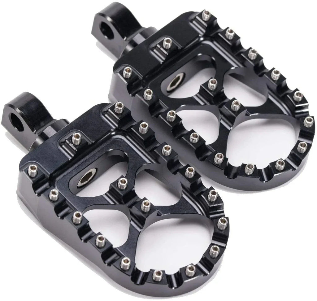 Wide Foot Pegs MX Style for Harley Dyna Sportster Iron 883 Fatboy Bobber (2004-2023)