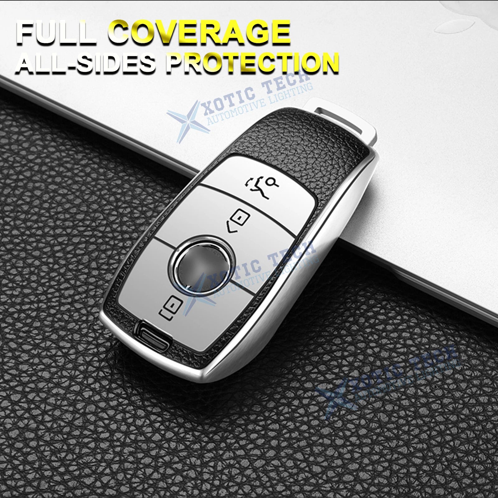 TPU Leather 3-Button Remote Key Fob for Mercedes-Benz E-Class (2017-2018)