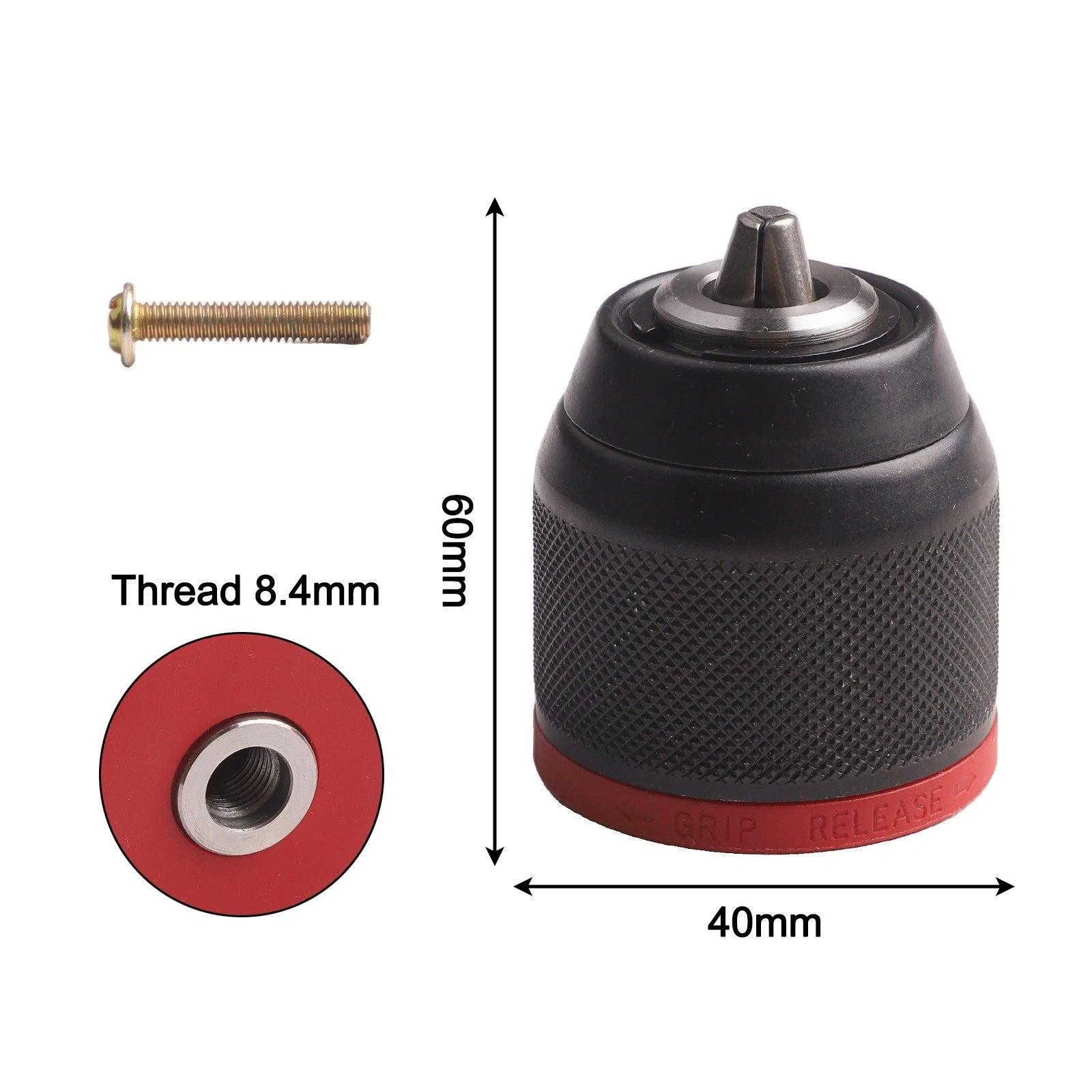 Keyless Drill Chuck Adapter for Impact Drive 0.8 to 10mm