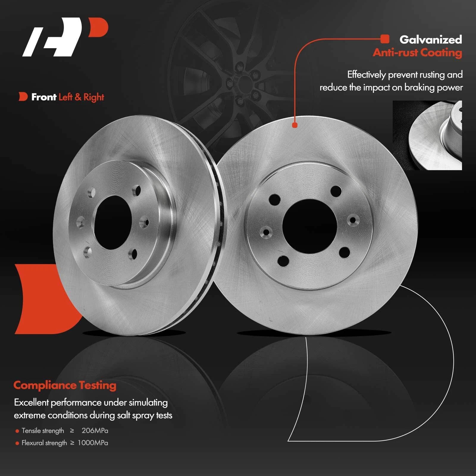Front Disc Brake Rotor & Ceramic Pad Set for Hyundai Accent (2006-2011)