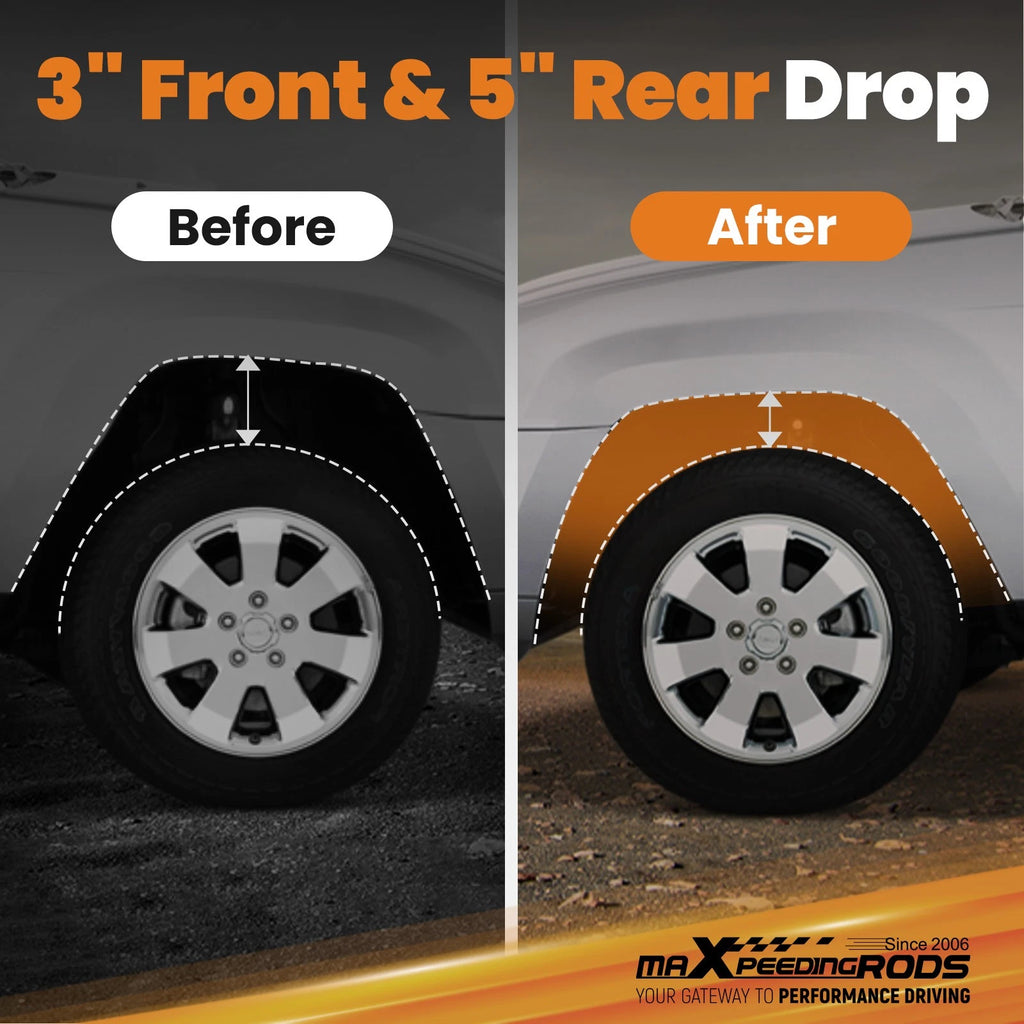 3" Front 5" Rear Lowering Springs + Flip Kit for Ford F100 F150 2WD (1980–1996)