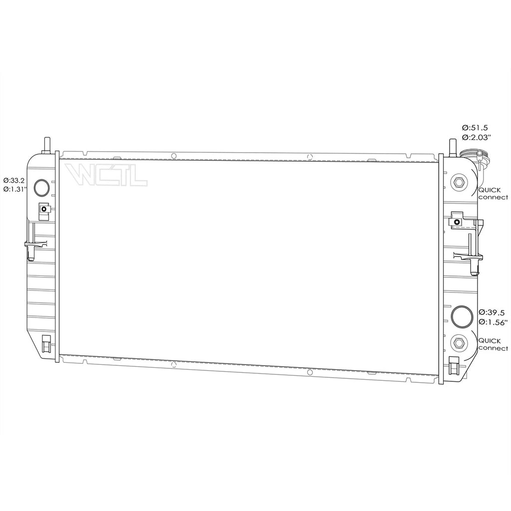 Replacement Plastic Radiator for Buick Lucerne (2006–2008)