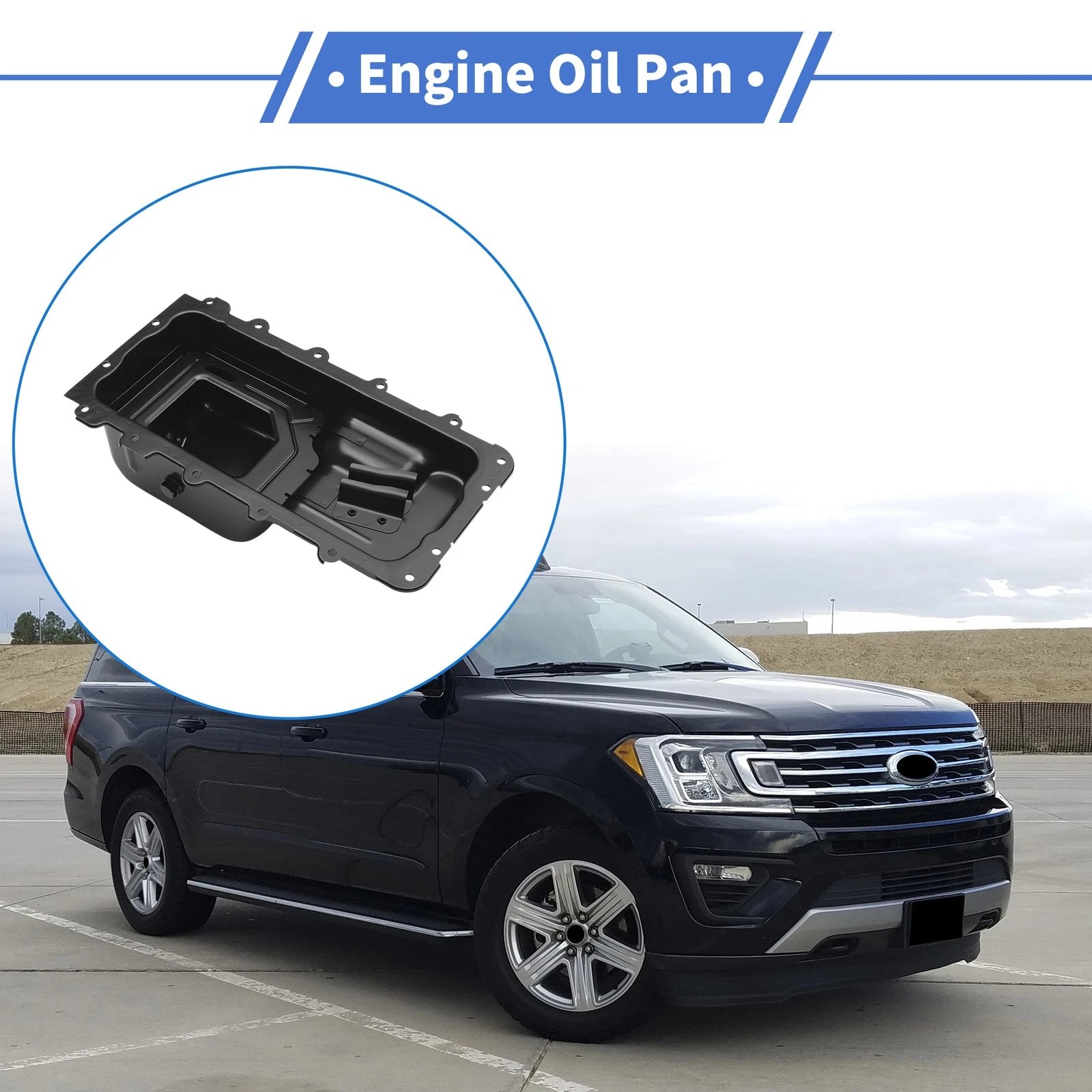 1 Pc No.2L1Z6675BA Engine Oil Pan for Ford Expedition (2002–2008) Iron Black