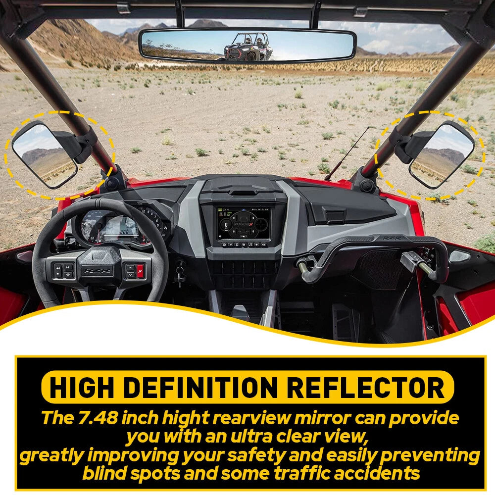 Set of 2 Rear View Side Mirrors for Polaris Ranger RZR XP (2008–2023)