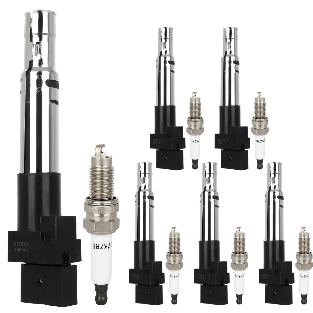 Set of 6 Ignition Coils & Spark Plugs for Volkswagen Touareg