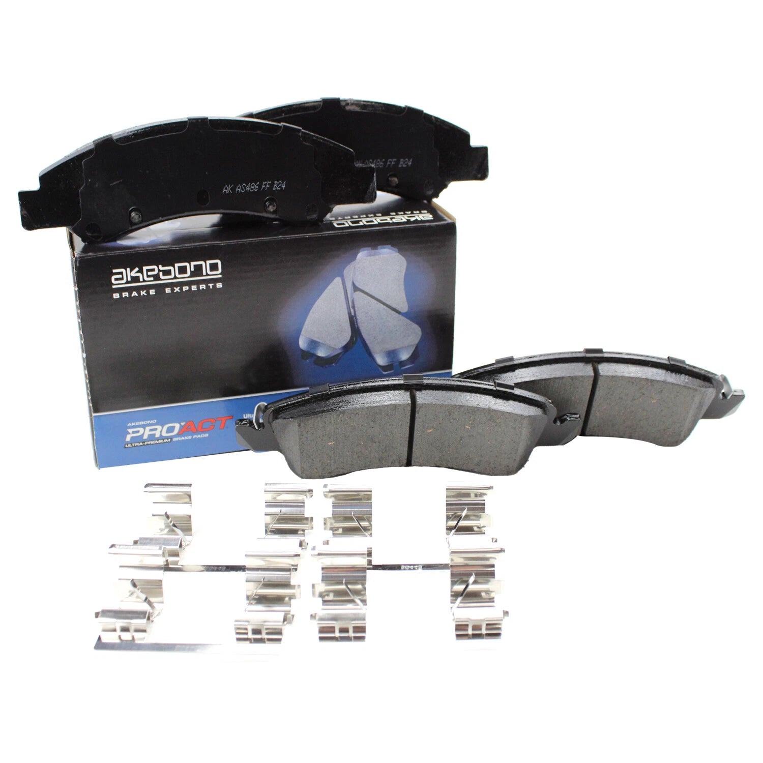 Set of 4 Akebono ProACT Front Ceramic Brake Pads for Cadillac Chevrolet GMC (2010–2023)