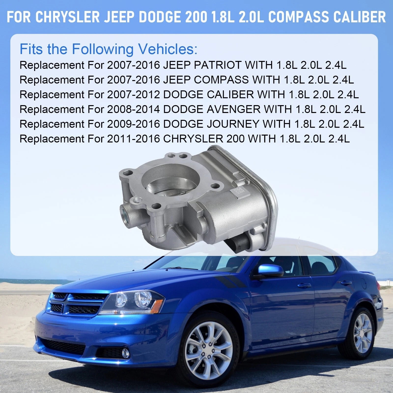 Throttle Body for Jeep Chrysler Dodge Compass Caliber (2007-2018)