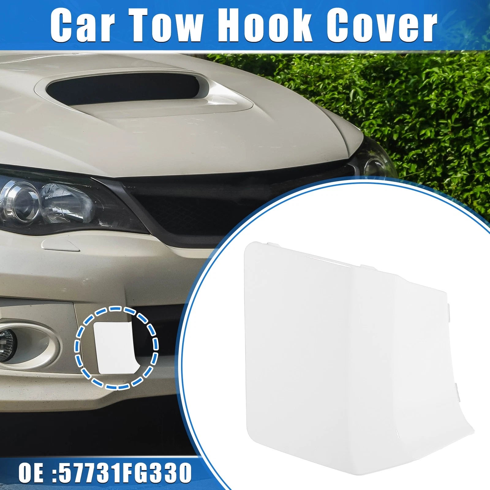 Tow Eye Hook Cover for Subaru Impreza (2010–2014) - White